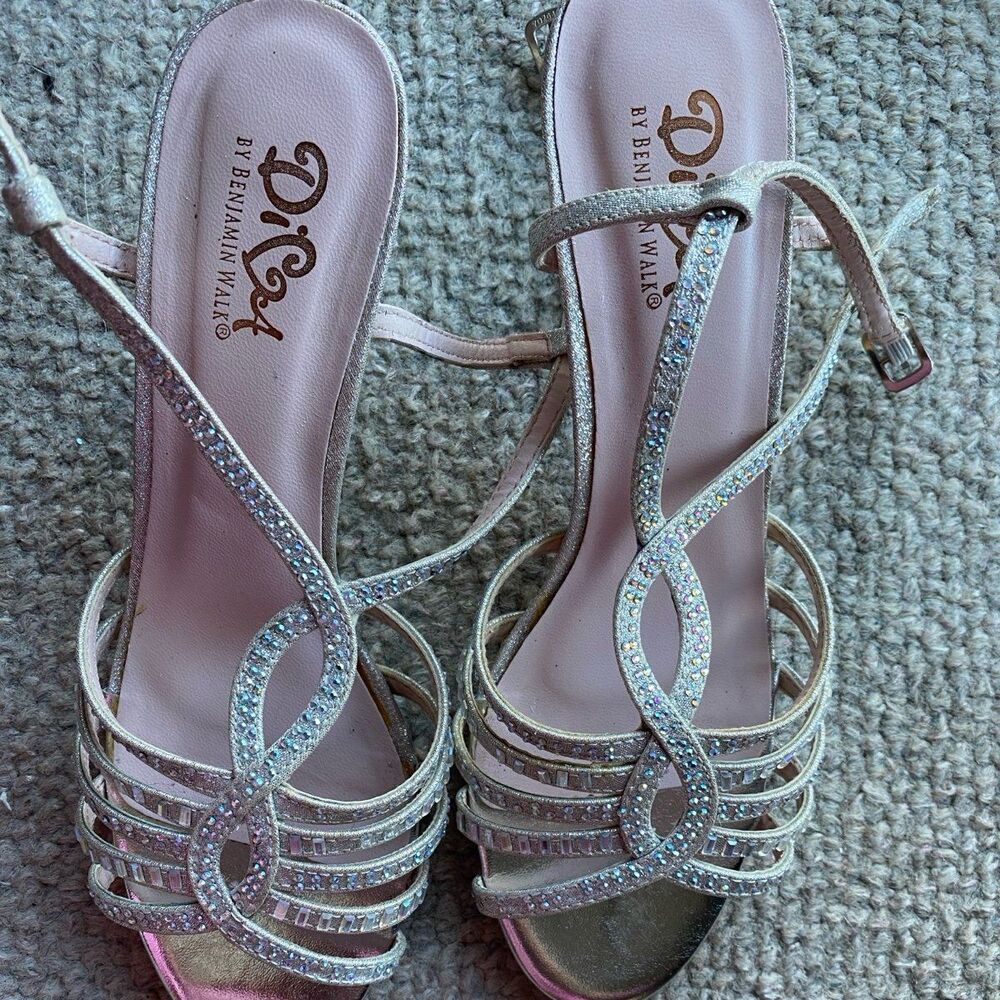 Diva by Benjamin Walk Women’s dress shoes 7M Glitter Rhinestone Prom Party heels